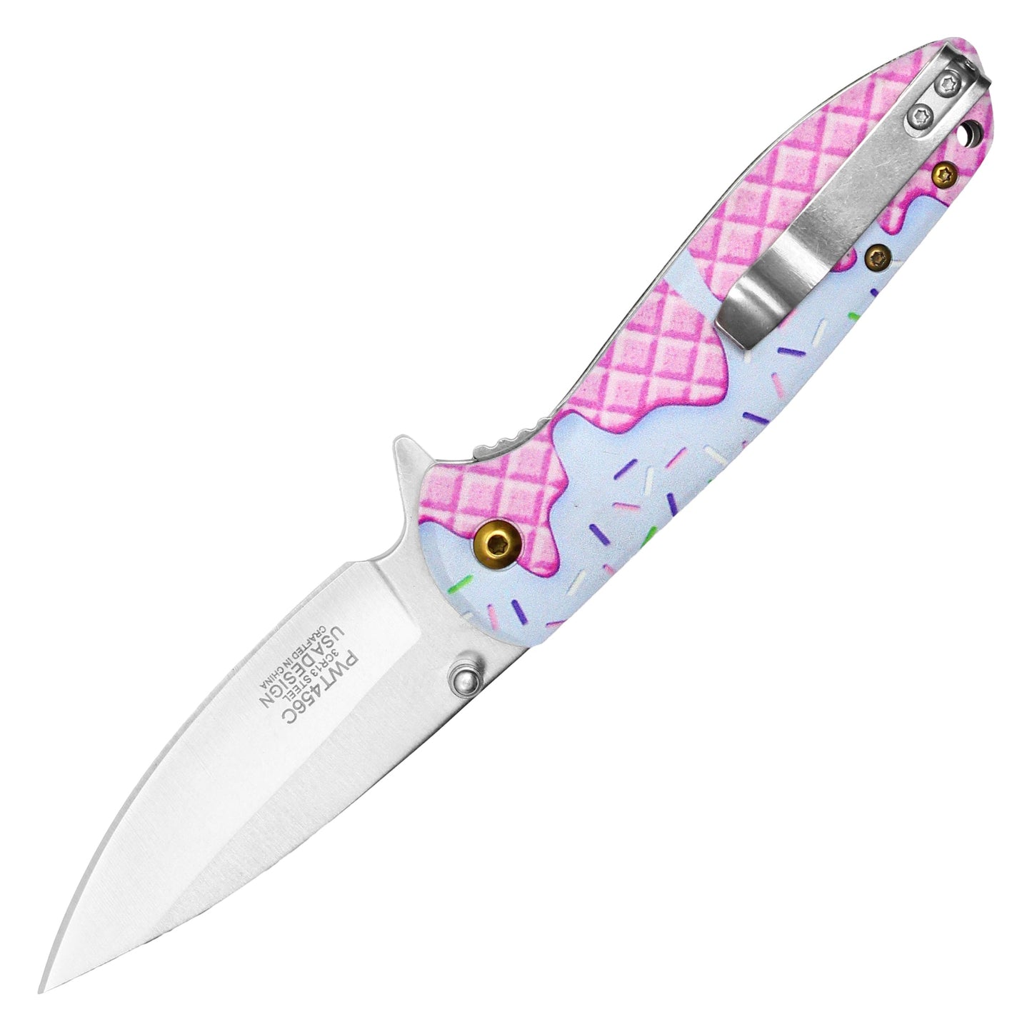 Wartech / Sweet Treats - 7.5" Frosted Waffle Pocket Knife