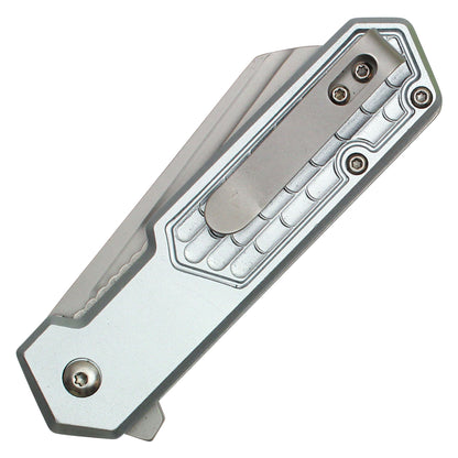 Wartech - 7" Silver Cleaver Pocket Knife