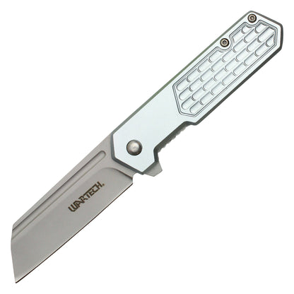 Wartech - 7" Silver Cleaver Pocket Knife