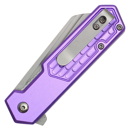 Wartech - 7" Purple Cleaver Pocket Knife