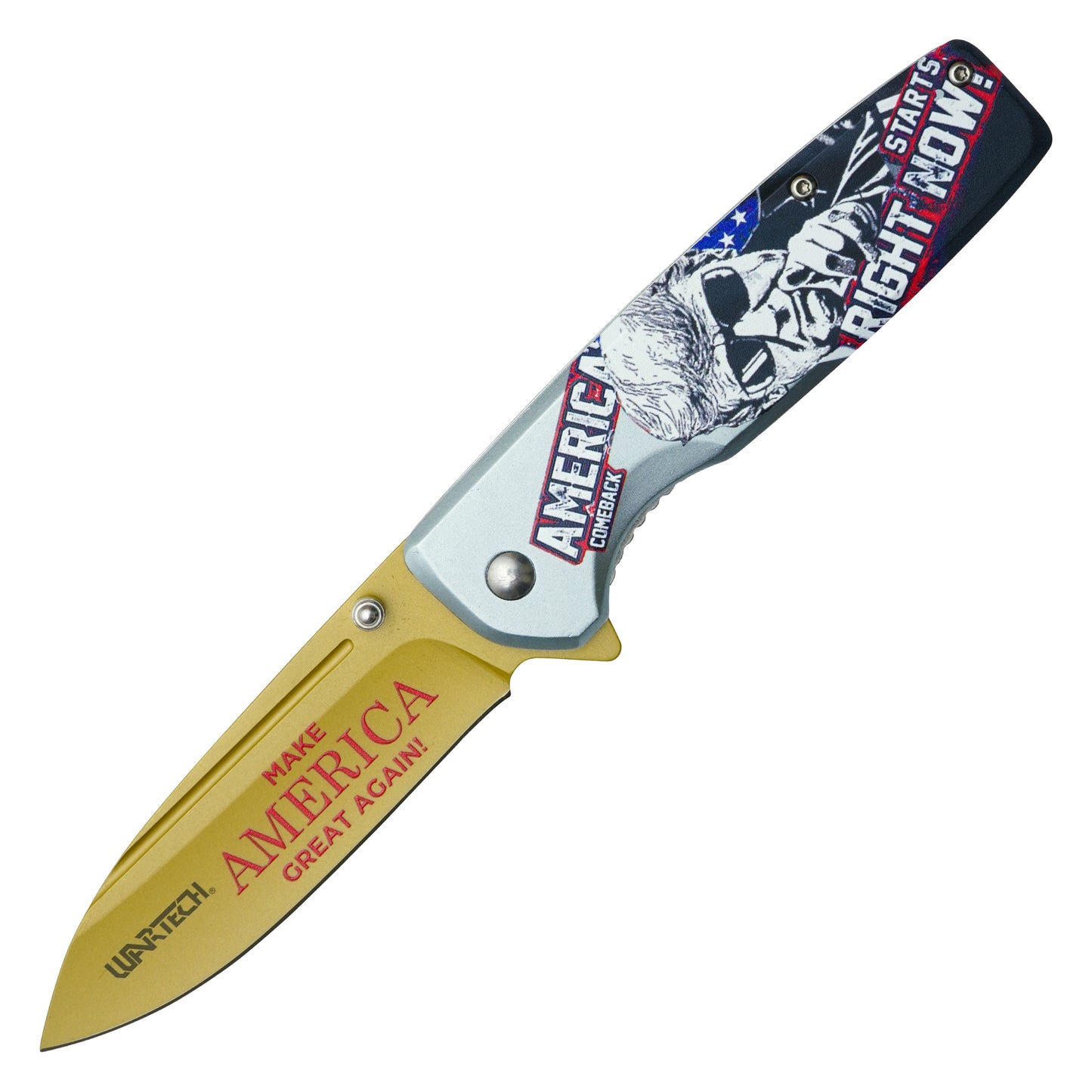 Wartech 8" America's Comeback - Donald Trump | Spring Assisted Pocket Knife