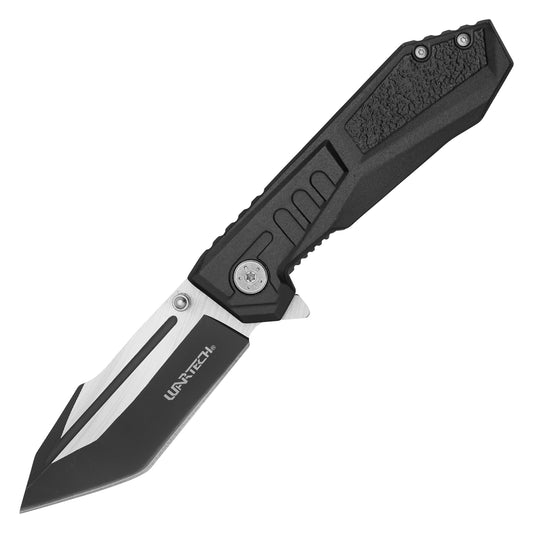Wartech – 7.75" Black Aluminum | Spring Assisted Pocket Knife