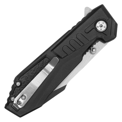Wartech – 7.75" Black Aluminum | Spring Assisted Pocket Knife