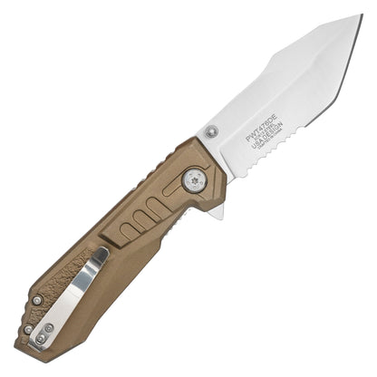 Wartech – 7.75" Brown Aluminum | Spring Assisted Pocket Knife