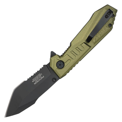 Wartech – 7.75" Forest Green Aluminum | Spring Assisted Pocket Knife