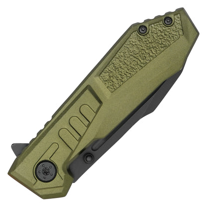 Wartech – 7.75" Forest Green Aluminum | Spring Assisted Pocket Knife