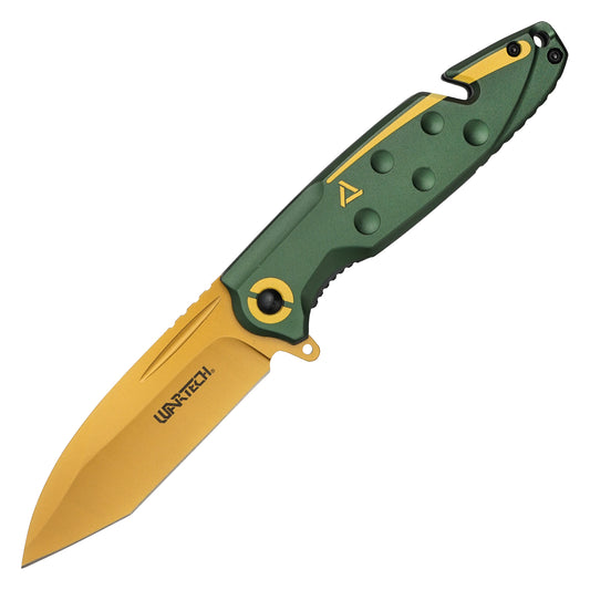Wartech – 8" Green & Gold Pocket Knife | Pocket Knife