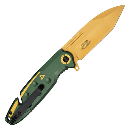 Wartech – 8" Green & Gold Pocket Knife | Pocket Knife