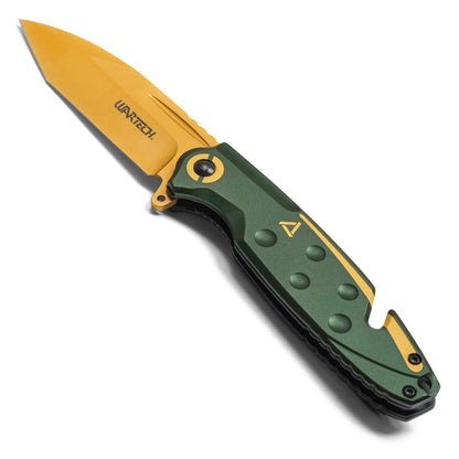 Wartech – 8" Green & Gold Pocket Knife | Pocket Knife