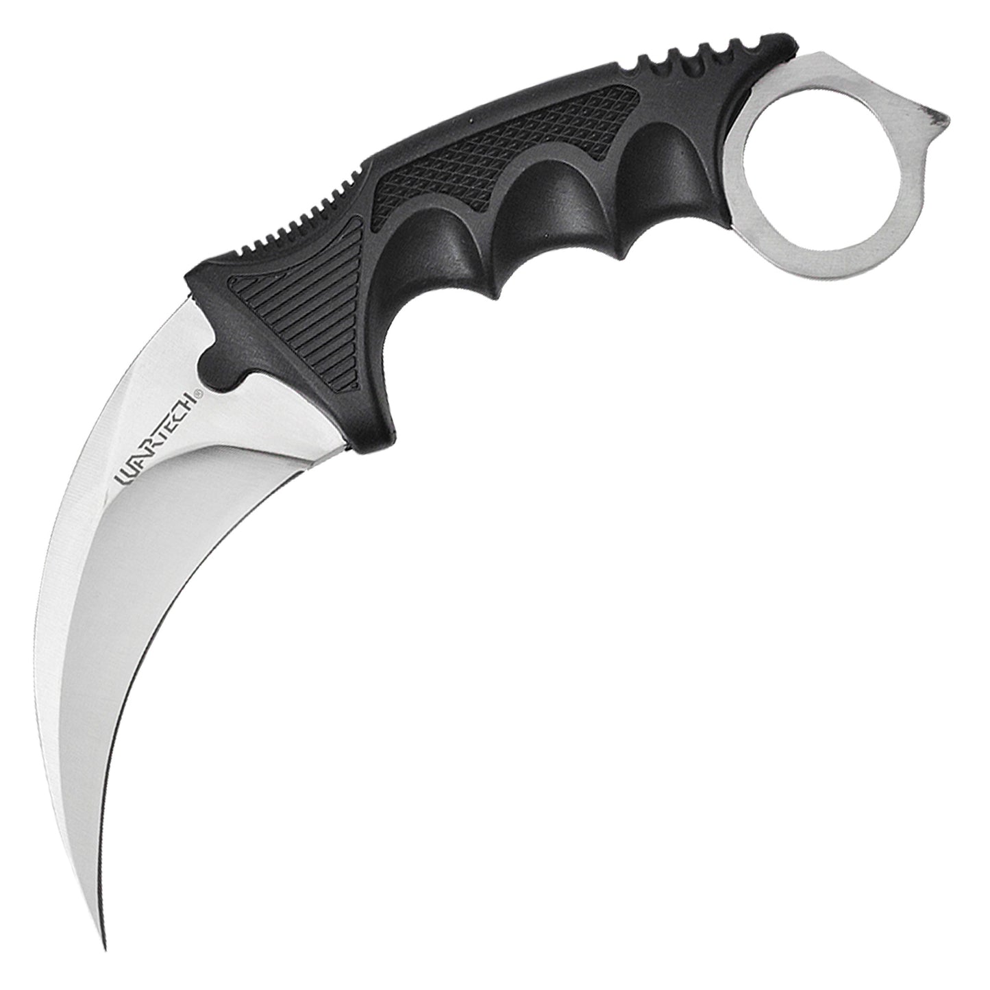 Wartech - 7.5" Silver & Black Karambit | Fixed Blade Neck Knife