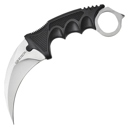 Wartech - 7.5" Silver & Black Karambit | Fixed Blade Neck Knife