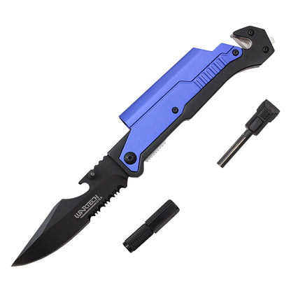 Wartech - 8.5" Blue Survival Pocket Knife