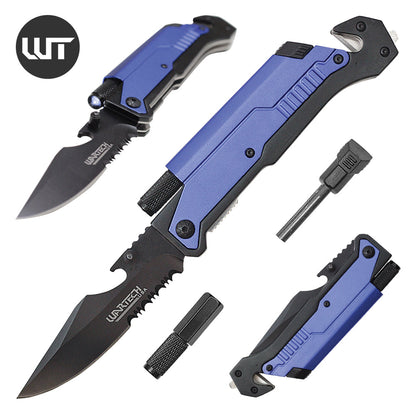 Wartech - 8.5" Blue Survival Pocket Knife