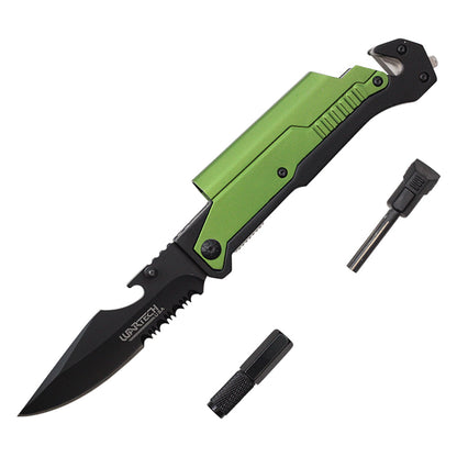 Wartech - 8.5" Green Survival Pocket Knife