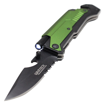 Wartech - 8.5" Green Survival Pocket Knife