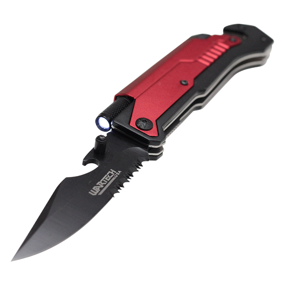 Wartech - 8.5" Red Survival Pocket Knife