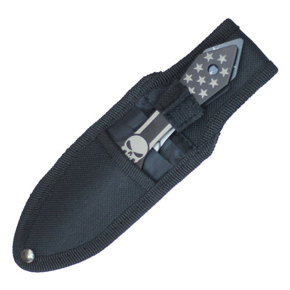6 1/2" 3 Pc Set Black Punisher Throwing Knife