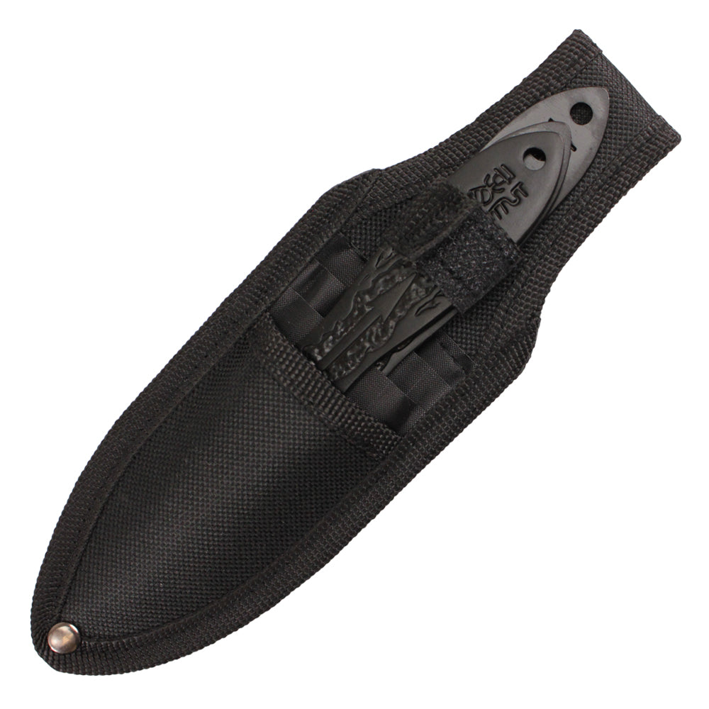 6.5-Inch 3Pc. Black Stainless Steel Dragon Throwing Knive Set