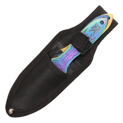 6.5-Inch 3Pc. Assorted Color Stainless Steel Dragon Throwing Knive Set