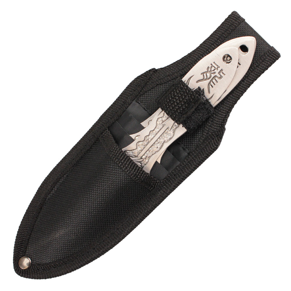 6.5-Inch 3Pc. Silver Stainless Steel Dragon Throwing Knive Set