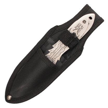 6.5-Inch 3Pc. Silver Stainless Steel Dragon Throwing Knive Set