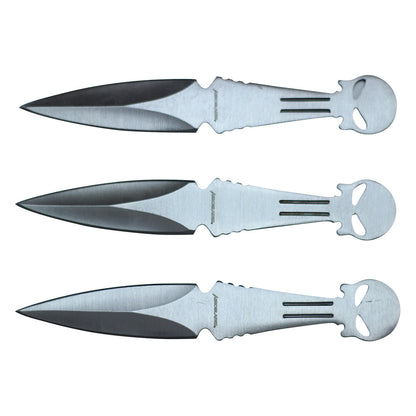 6.5-inch 3pc. Sliver Stainless Steel Skull hrowing Knive Set