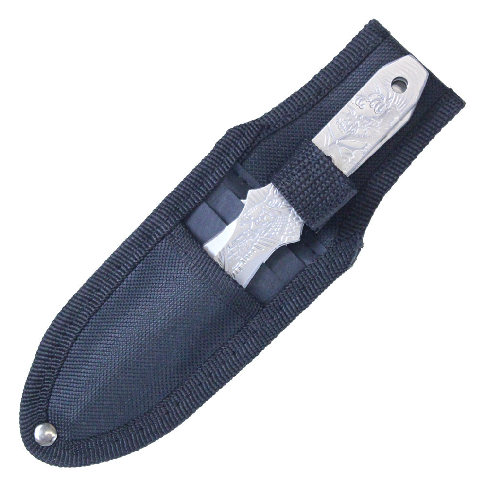 6.5 Inch 3Pc Chrome Stainless Steel Japanese Ninja Warrior (Bushido) Throwing Knife Set