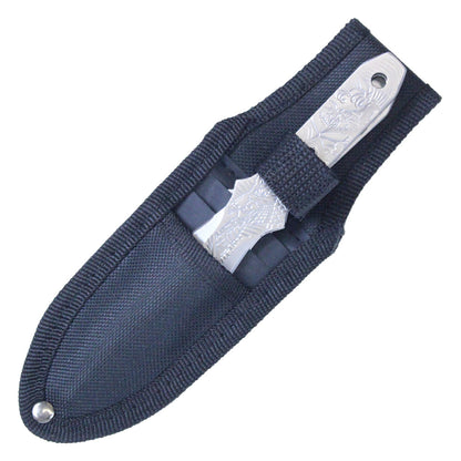 6.5 Inch 3Pc Chrome Stainless Steel Japanese Ninja Warrior (Bushido) Throwing Knife Set