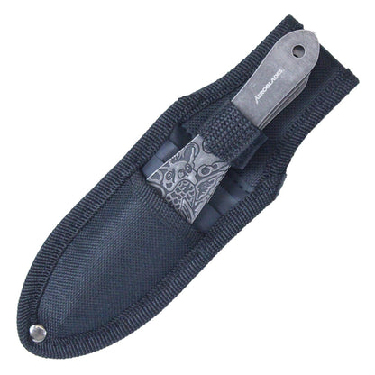 6.5 Inch 3Pc Black Stainless Steel Stone Wash Kio Fish Throwing Knife Set