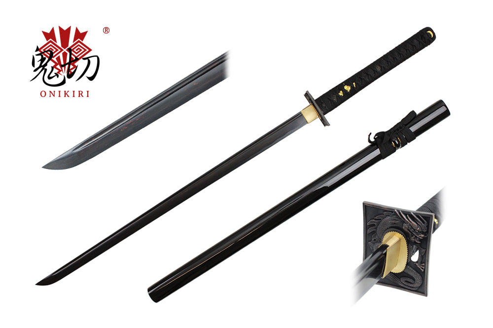 41.5-inch Length, 1045 Black Carbon Steel, Ray SKin Wrapped Handle, Sword Bag and Certificate