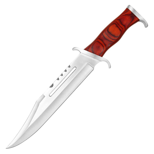 16.5" Red Wood Bowie Knife