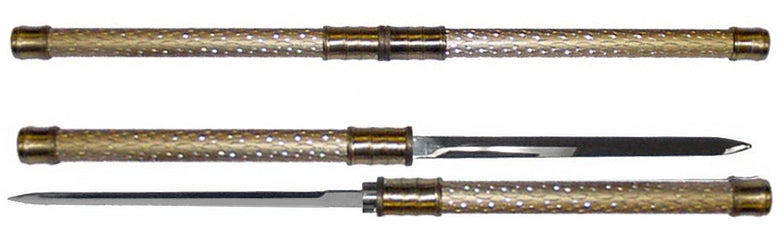 25" 2 Piece Dagger Set w/ Built In Locking System (Gold)