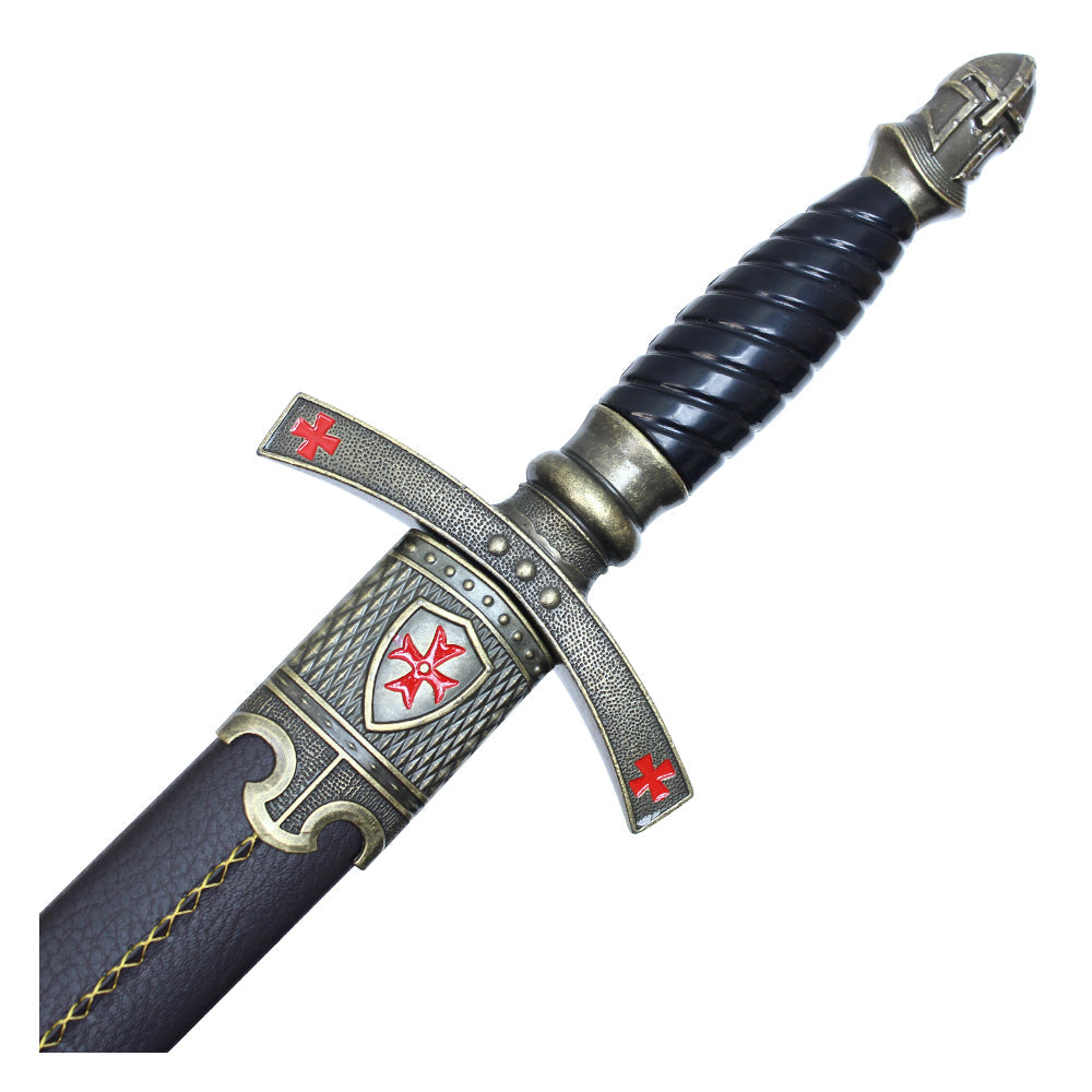 16" Black Knight Dagger W/ Red Cross