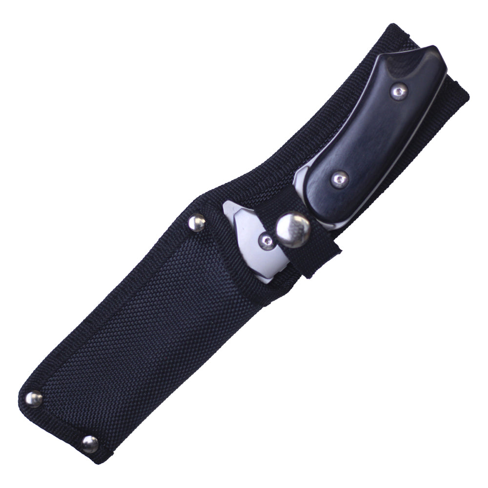 8.75" Cleaver Fixed Stainless Steel Blade Hunting Knife w/ Black Handle