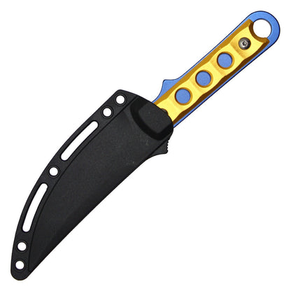 7.5" Gold & Blue Steel Knife