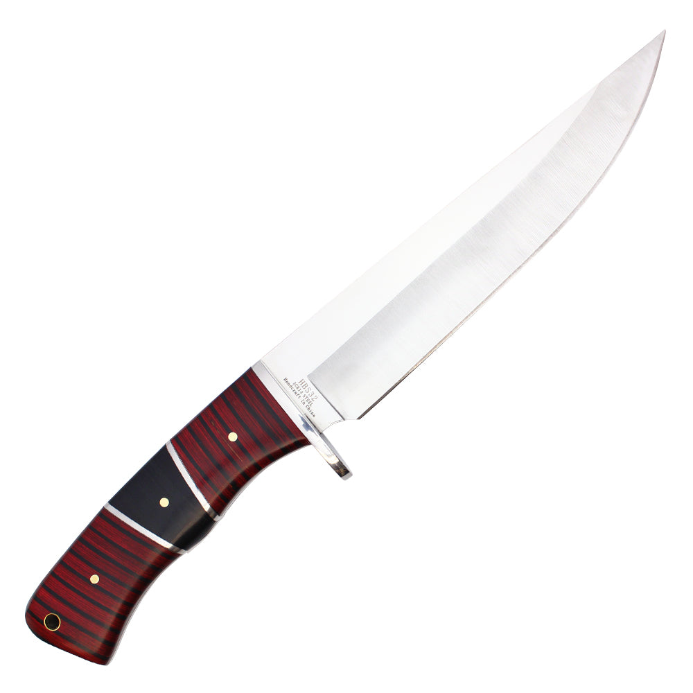 12" Fixed Blade Hunting Knife w/ Red Wood Handle