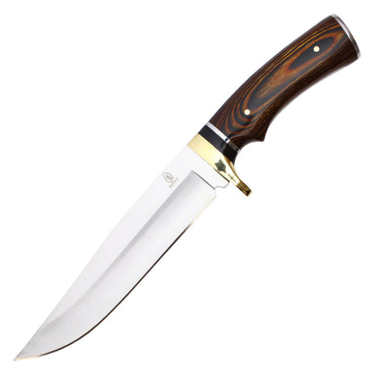 12" Fixed Blade Hunting Knife w/ Natural Wood Handle