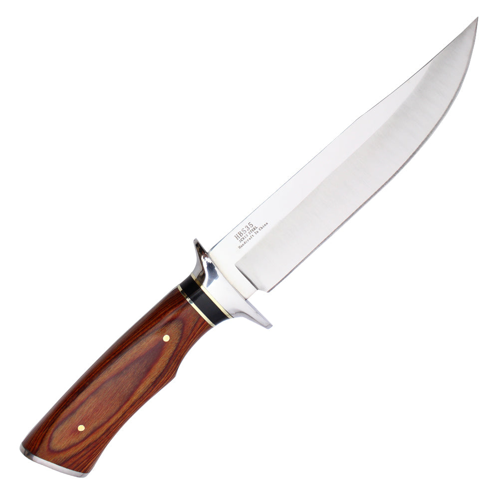 12" Fixed Blade Hunting Knife w/ Natural Wood Handle