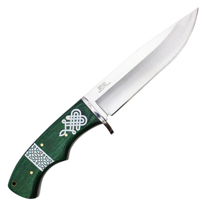 11" Fixed Blade Hunting Knife w/ Celtic Patterned Handle