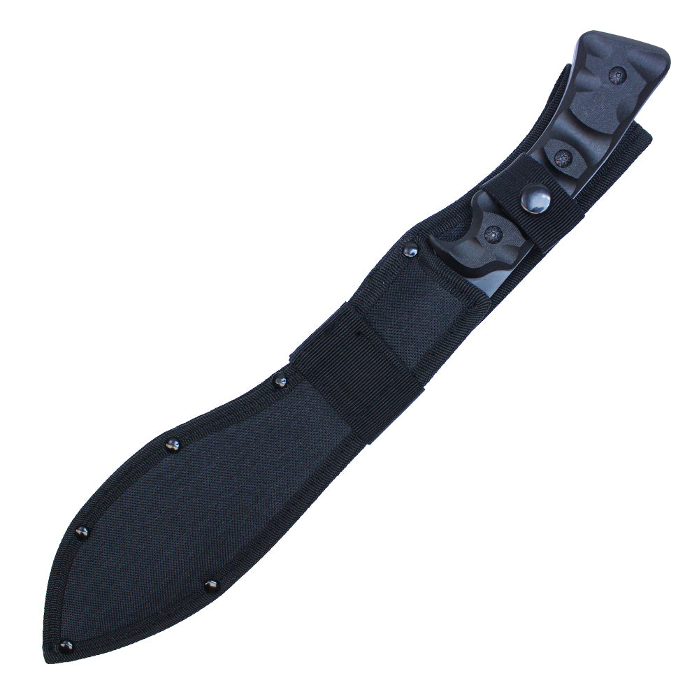 16" Black Tactical Machete w/ Serrated Edge