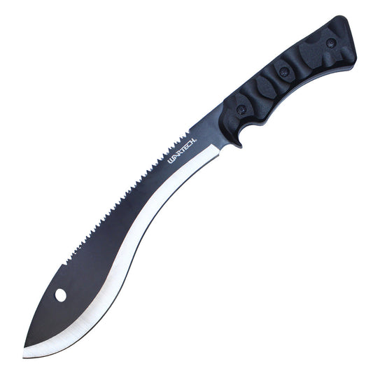 16" Black Tactical Machete w/ Serrated Edge