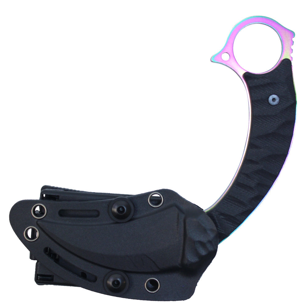 8" Rainbow Karambit w/ Kydex Sheath