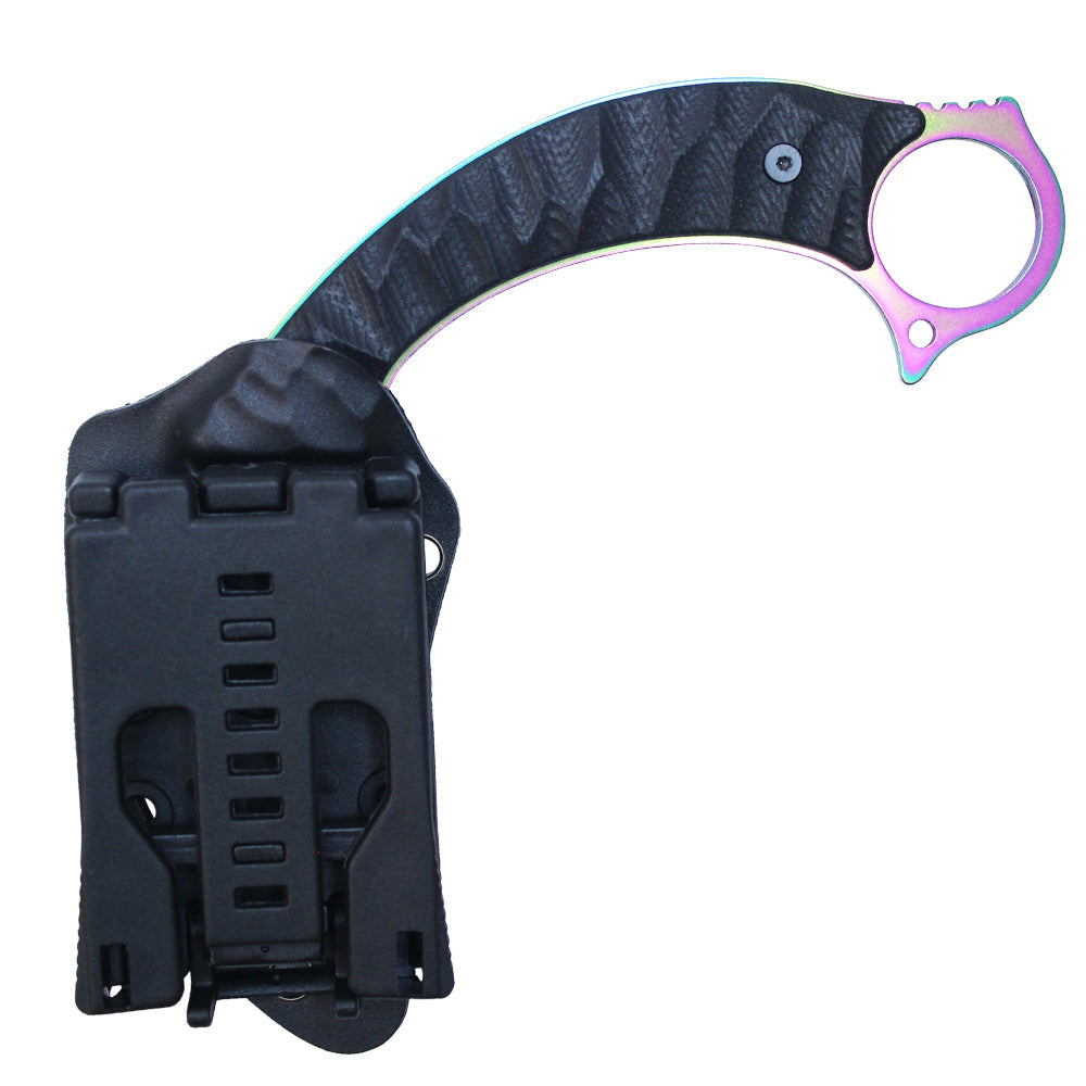 8" Rainbow Karambit w/ Kydex Sheath