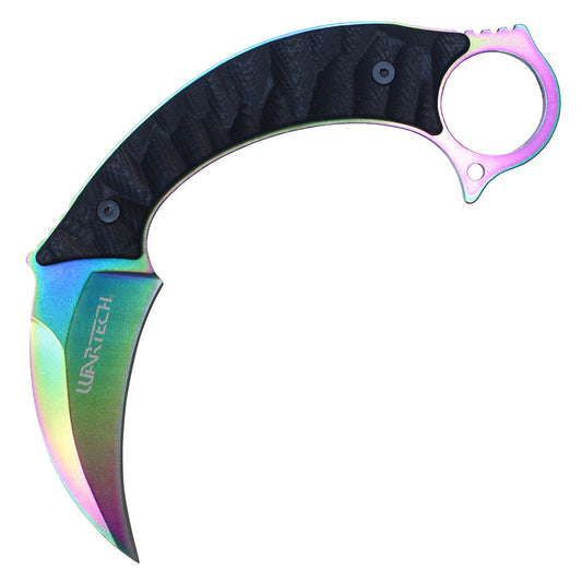 8" Rainbow Karambit w/ Kydex Sheath