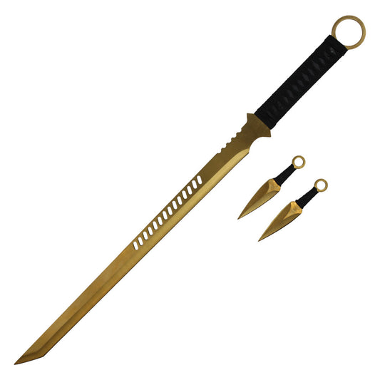 27" Ninja Sword w/ Throwing Knife Set