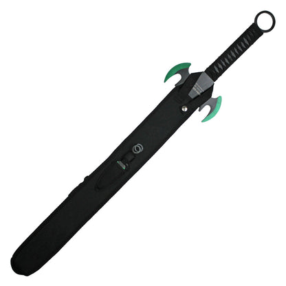 30" Green Nija Machete w/ 2 Piece 5" Thrower