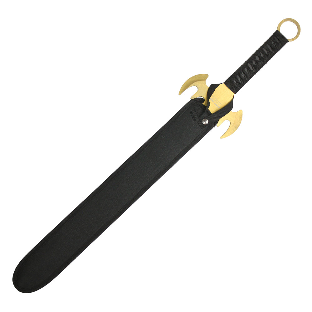 30" Gold Ninja Sword W/ Throwing Knives