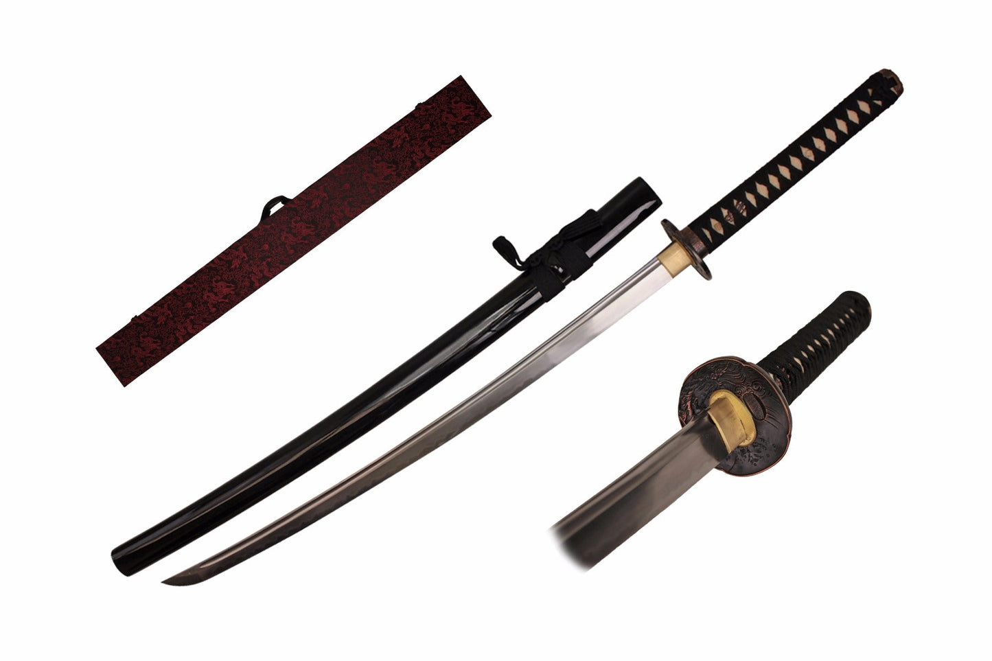 41-inch 1045 Carbon Steel w  Black Scabbard. Including: Sword bag and Certificated