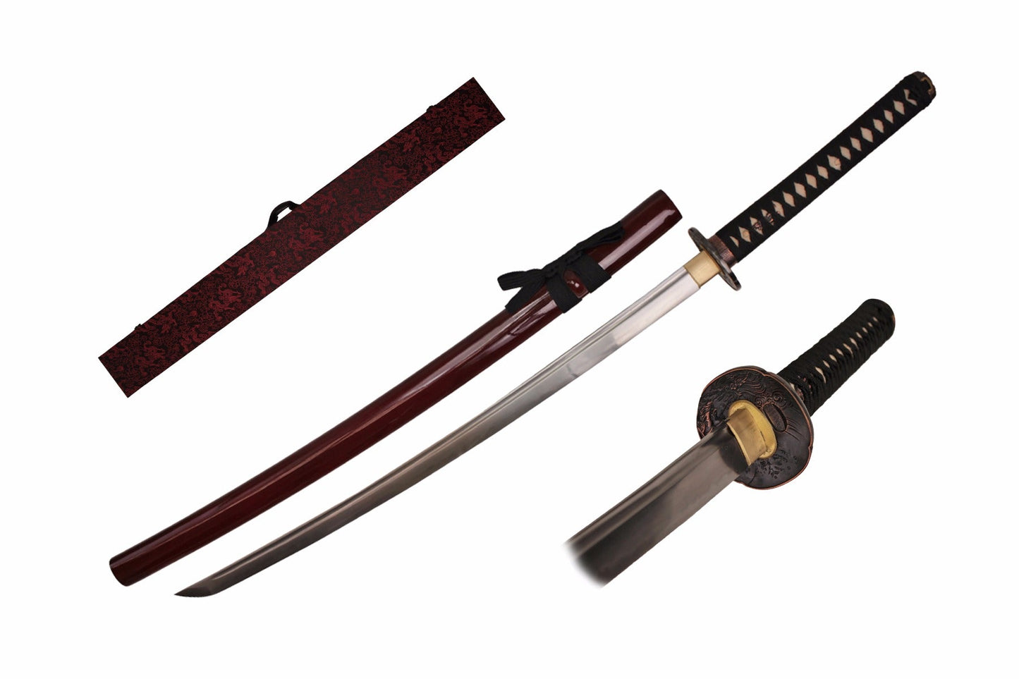 41-inch 1045 Carbon Steel w  Red Scabbard. Including: Sword bag and Certificated