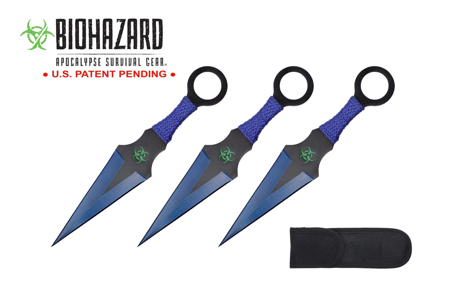 6.5-inch 3pc Set Blue   Black Blade Thrower